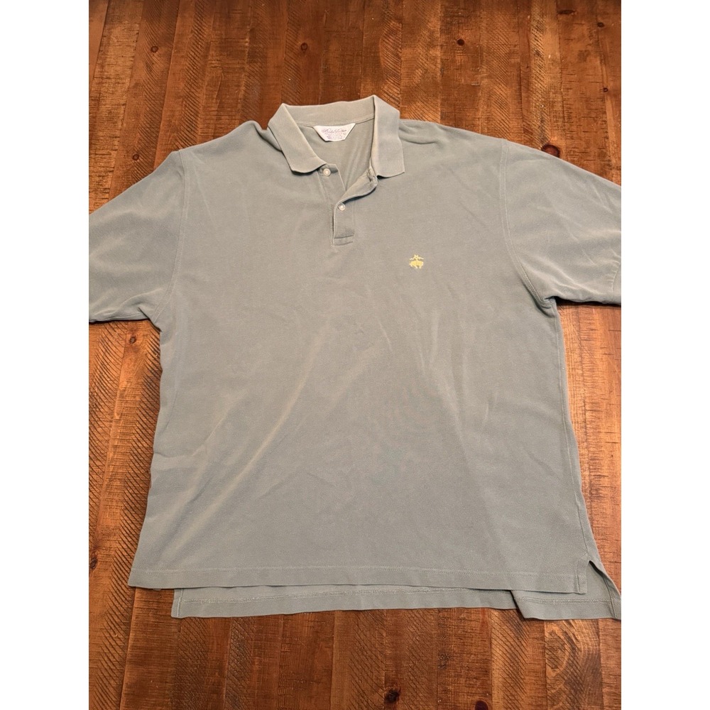 Vintage Brooks Brothers Polo Shirt Mens Large Gray Golden Fleece Made in USA